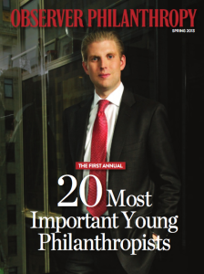 Eric Trump Cover of Observer Philantrophy magazine Spring 2013