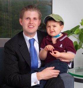 Eric Trump with a young patient at St Jude Childrens Hospital
